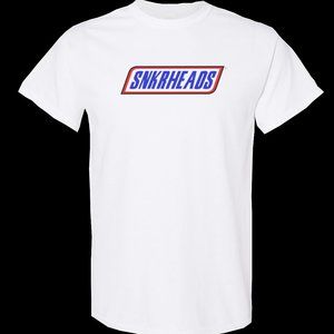 Funny T shirt SNICKERS Candy Bar Parody Shirt  "snkrheads" Adult sz:   S-3XL